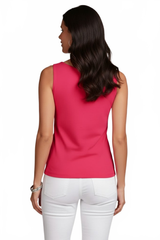Razzmatazz Boatneck Sleeveless Top Back View - Wrinkle-Free | JudyP Apparel