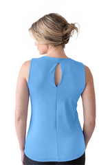 Cerulean Crewneck Sleeveless Tank Top Back View - UPF 50 Elevated Basic | JudyP Apparel