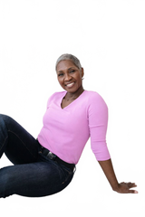 Cotton Candy V-Neck 3/4 Sleeve Top Full Length View - Wrinkle-Free | JudyP Apparel