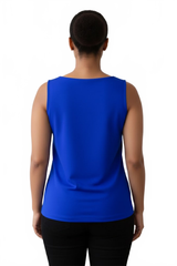 Bright Royal Scoop Neck Sleeveless Tank Top Back View - Elevated Basic | JudyP Apparel