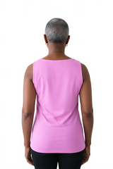 Cotton Candy Boatneck Sleeveless Tank Top Back View - Travel Clothing | JudyP Apparel