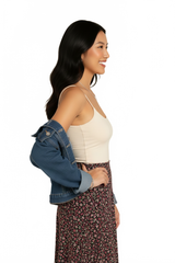 Pearl Scoop Neck Sleeveless Tank Top Profile View - UPF 50 Moisture Wicking | JudyP Apparel