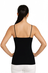 Black Scoop Neck Sleeveless Top Back View - UPF 50 Flattering Fit Moisture Wicking | JudyP Apparel