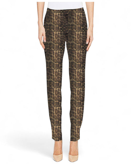 Krazy Larry P507 Pull on Pant - Brown Plaid