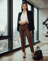 Krazy Larry P507 Pull on Pant - Brown Python