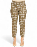 Krazy Larry P507 Pull on Pant - Taupe Ivory Cubes