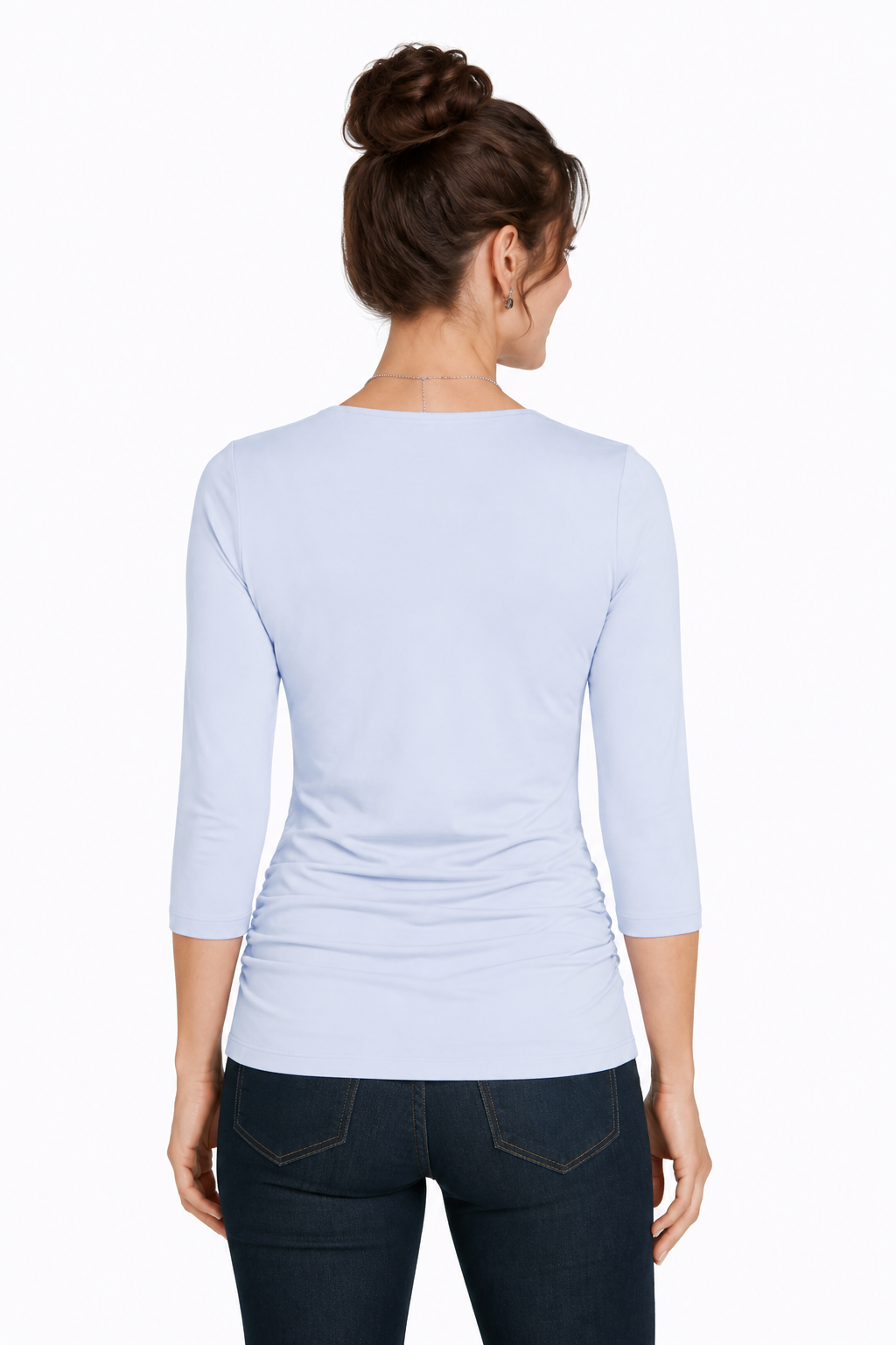 Rachel V-Neck 3/4 Sleeve Ruched Bottom Top